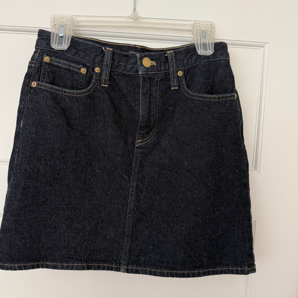 Jcrew indigo denim mini skirt